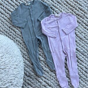 Kyte Baby snap footie pajamas 3-6 months (set of 2)